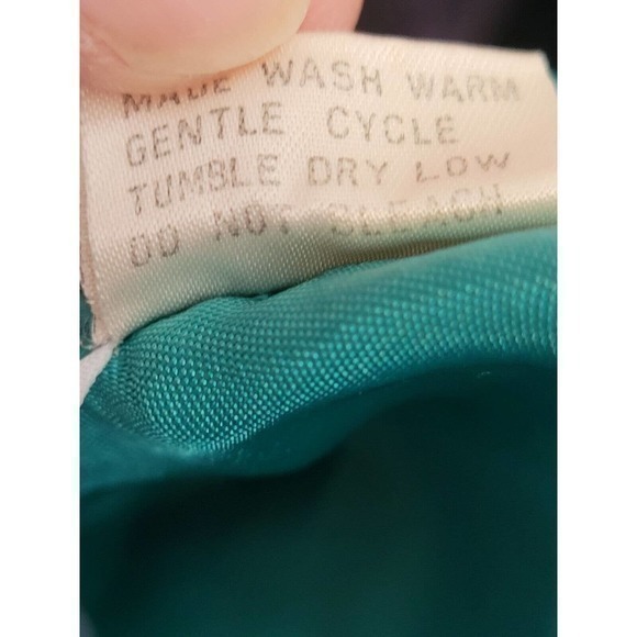 Vintage Private Touch Teal Green Blue Silky Shimmery Short Set Pajamas Sleepwear - Picture 10 of 12